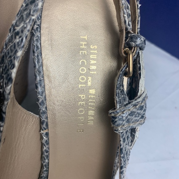 Stuart Weitzman 11 CPASIDE Snakeskin wedge slide - Picture 6 of 8